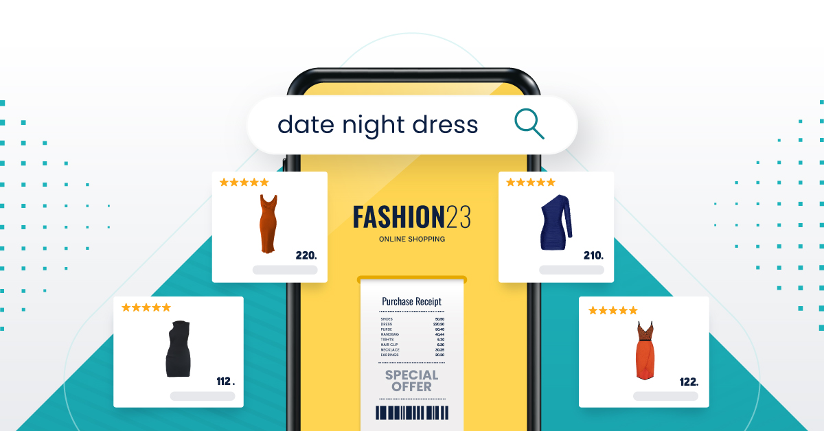 B2C of a search query for date night dress