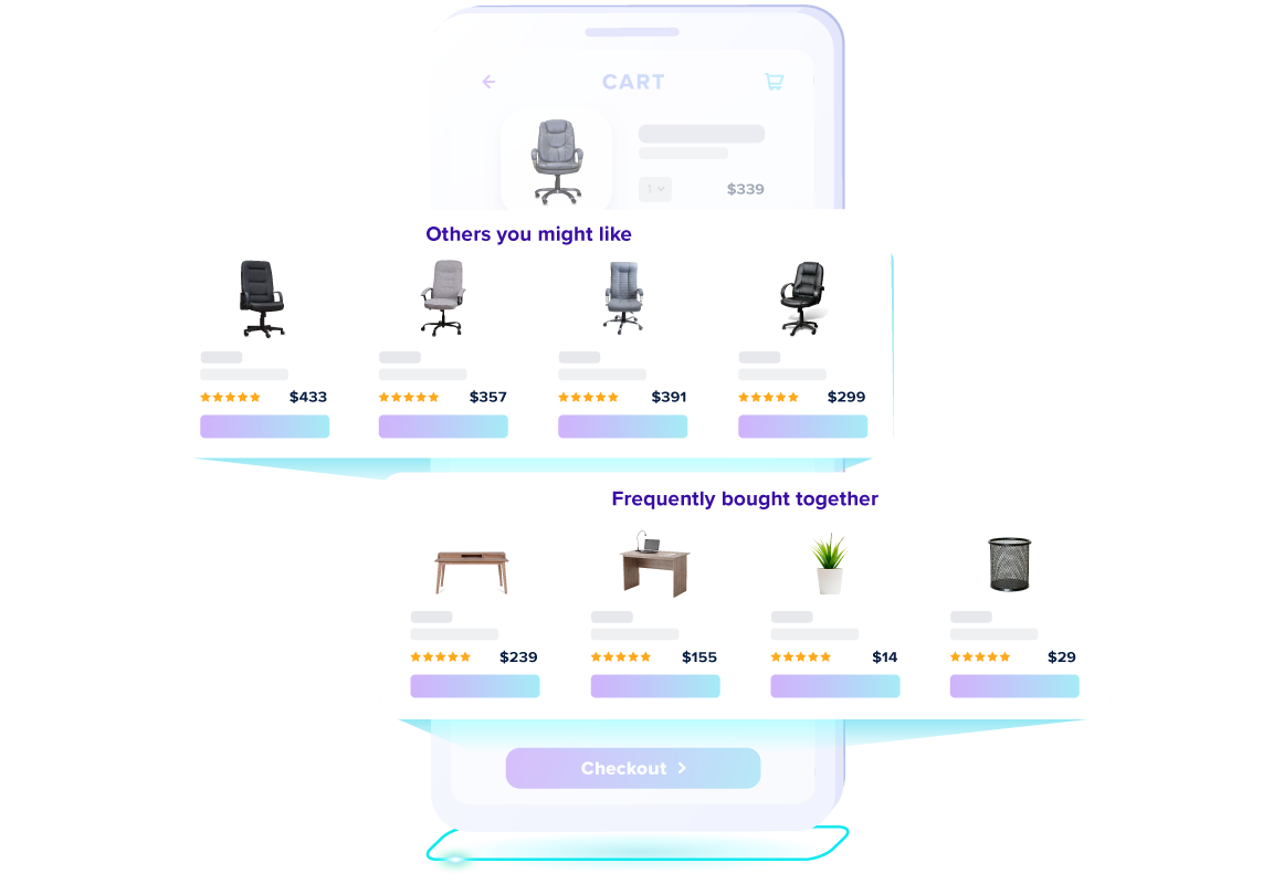 GroupBy Recommendations AI provides your online shoppers with hyper-personalized recommendations such as 'others you may like' and 'frequently bought together'