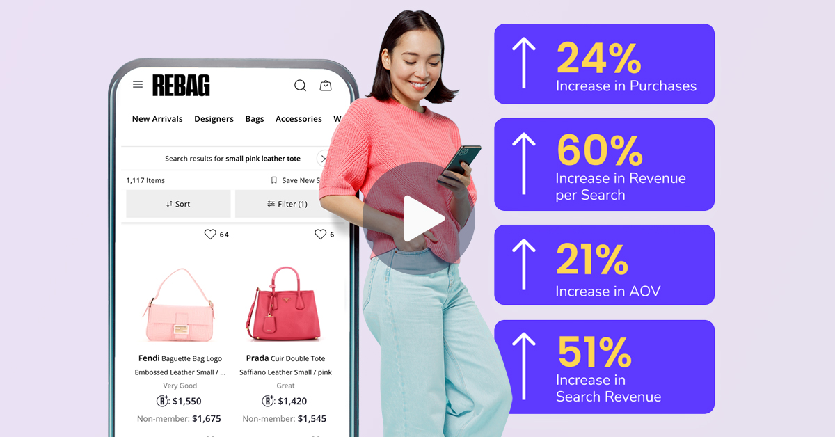 eCommerce online shopping revenue increase for Rebag, a luxury retailer